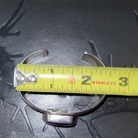 Vintage Navajo D. Lerma Charoite & Solid Sterling Silver Bracelet - Picture 11 of 15